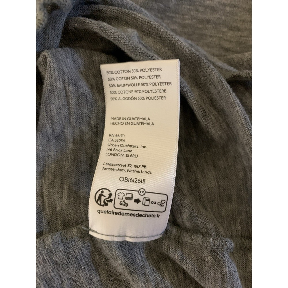 We The Free M Gray Long Sleeve Tee Lettuce Hem Grunge Y2K Casual Layering Top - Picture 4 of 4